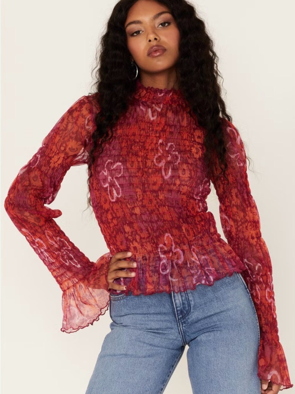 FREE PEOPLE WOMEN'S HELLO THERE FLORAL TOP